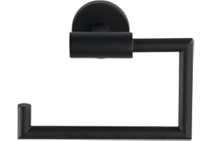 WENKO Portarotolo di carta igienica senza coperchio Bosio Black, in acciaio inossidabile antiruggine, 15x10,5x6,5cm, incl. materiale per il montaggio, nero opaco