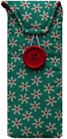 Duck Egg Blue Daisy Print Soft Glasses Case - Miss Pretty London -