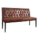 Produktbild Invicta Interior Sitzbank Oxford hohe Rückenlehne mit Knöpfen Mikrofaser antik braun 165cm Chesterfield englischer Stil Küchenbank Esszimmerbank Beine aus Holz Bank Küche Esszimmer