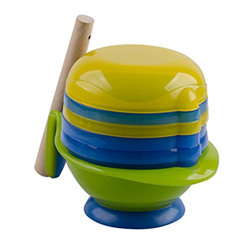 GWELL Baby Food Grinding Masher Bowl 6-in-1 Food Processor Set Green
