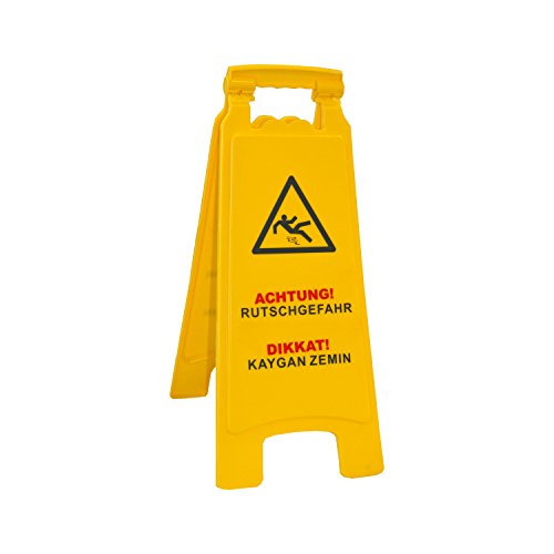 LKE Warnschild Aufsteller, Symbol "Achtung Rutschgefahr" - mehrsprachig