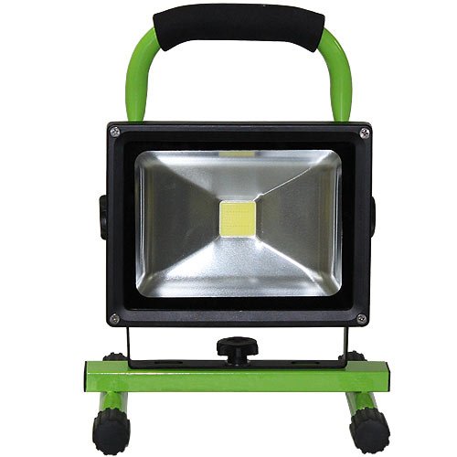LED Akku Baustrahler 20W Fluter Strahler IP65,Ständer,kaltweiss,tragbar 12V 230V - 2