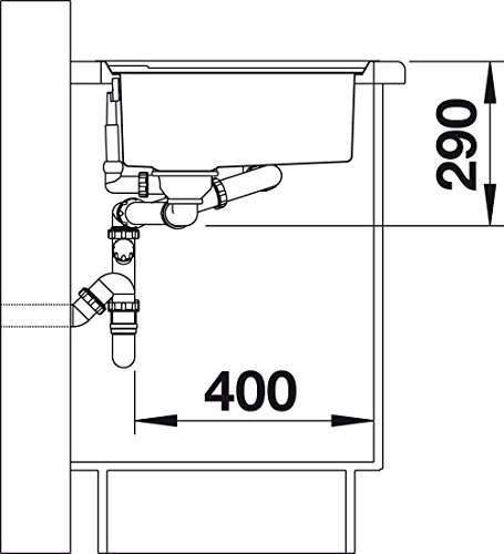 Blanco AXIS II 6 S-IF, Küchenspüle, Edelstahl Seidenglanz, Becken links, 1 Stück, 516530 - 5