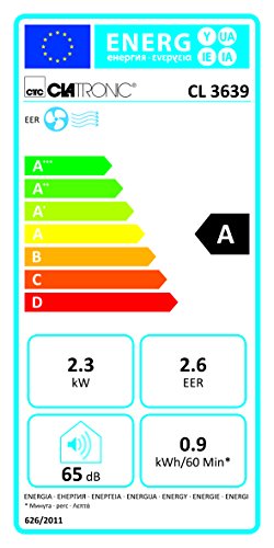 CL 3639 – mobiles Klimagerät, 8000 BTU, Multifunktions-LED-Display, 24 Std. Timer, inkl. Fernbedienung - 2