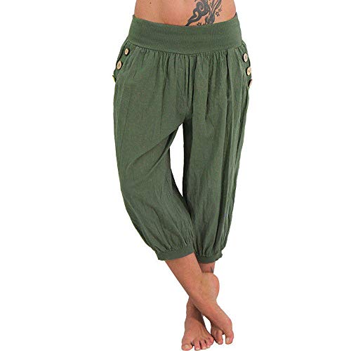 Preisvergleich Produktbild Yogahosen Kurze Damen Shorts Frauen Elastische Taille Boho Breites Bein Sommer Yoga Lockere Hose Hohe Taille Capris