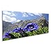Produktbild islandburner, Bild Bilder auf Leinwand Nahaufnahmeporträt von Enzian blüht mit österreichischen Alpenbergen im Hinterund Wandbild, Poster, Leinwandbild PBD-Pano-DE6