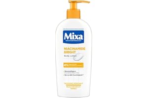 ‎MIXA Mixa feuchtigkeitsspendende Bodylotion, Geeignet für Gesicht, Körper & Hände, Für trockene & müde Haut geeignet, Niacinamide Bright, Hypoallergen, 250 ml