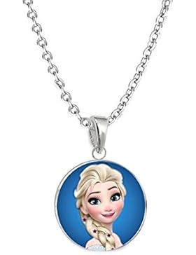 GH1a Elsa ANHÄNGER mit KETTE 925 Echt Silber Frozen Mädchen Set Eiskönigin