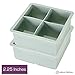 Produktbild Großer Eiswürfelbereiter/-Form, für 4 sehr große Eiswürfel, 5,7 cm, Verhindern, dass Scotch, Whisky, & Cocktails verwässern, hält Getränke kühl, Silikon, 2 Trays - Grey/Grey, Large Tray - Makes 2.25in Cubes