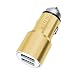 Produktbild I-Sonite Gold Quick Charge Dual-Port-USB-Voll-Aluminium-Gehäuse Auto-Ladegerät Einschuss Adapter (3.1AMP/24W) mit Bruch-Glas-Sicherheits-Hammer für Asus Zenfone 5Z