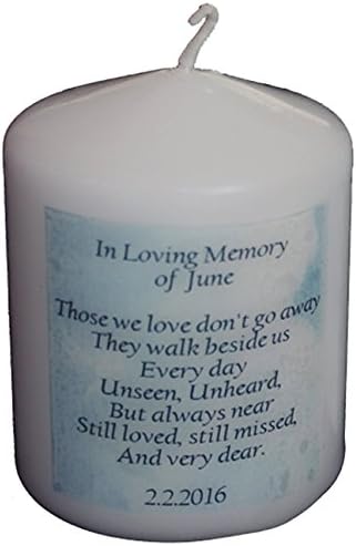 personalised memorial candle card with Poem and your own words funeral item or Sympathy card