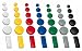 Produktbild 50x Magnete, farbig sortiert, 3 verschieden Größen Ø 24 + 32 + 54x19 mm Haftmagnete für Whiteboard, Kühlschrank, Magnettafel, Magnetset, XL - 50 Stück