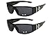 Produktbild X-CRUZE 2er Pack Choppers 6608 X03 Sonnenbrillen Unisex Herren Damen Männer Frauen Brille - 1x Modell 01 (schwarz glänzend/schwarz getönt) und 1x Modell 02 (schwarz glänzend kariert/schwarz getönt)