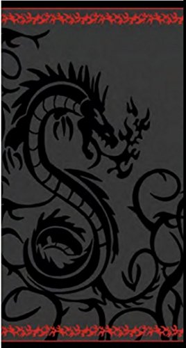 SCHWARZ DRAGON STRANDTUCH BADETUCH, FROTTEE, VELOURS, JACQUARDStrandtuch, schwarzer Drache, Frottee, Velours, Jacquard, 95 X 175 CMcm