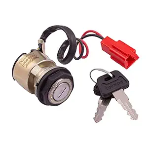 Deutsche Black Cylindrical Finish New Ignition Starter Lock Compatible with TVS King (2 Wires), Switch Lock with 2 Keys