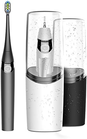 AIJIWU Sonic Electric Toothbrush,USB Rechargeable Toothbrush with Gargle cup ,UV Sanitizer, Cordless Rechargeable and drying pad &amp; Replacement Heads for home and travel