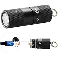 Olight I1R EOS 130 lumens Piccolissima Torcia a LED Ricaricabile Portachiavi Mini Impermeabile IPX8, LED Philips LUXEON TX Raggio di luce 54m Lente TIR, Per Outdoors e Casa