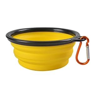 Hosaire Gato Recipiente para Perros- Comedero para Mascotas Bebedero Portátil Plegable de Viaje Cuenco Recipiente Plato Silicona para Perro Gato con Mosquetón