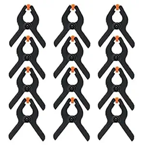 VTS 12 Packs of 6.5 inch Professional Plastic Small Spring Clamps Heavy Duty for Crafts or Plastic Clips and Backdrop Clips Clamps for Backdrop Stand,Photography, Home Improvement