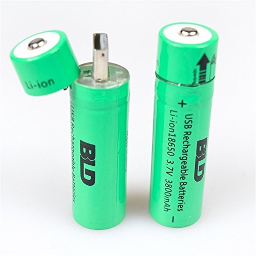 2PCS USB Rechargeable AA Battery, 1.2V 3800mah  NI-MH USB Cells Battery (Pack of 2) Shootingstar