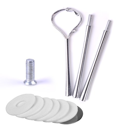 3 Set silbern Metallstange Mittellochausstech bis 3 Etage fuer Hochzeitstorte Etagere Tortenstaender Tortenhalter Torten #49 - 3