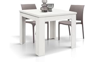 PAZZO DESIGN Tavolo allungabile Lorenzo, Bianco perla, Nobilitato melaminico, Made in Italy, da 90 a 180 - id_1975