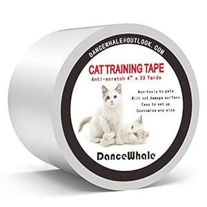 DanceWhale Cinta de Entrenamiento Anti Arañazos para Gatos, 10 CM x 30 M Cinta Disuasoria Transparente para Rascar Gatos, Protector de Muebles para Sofá, Alfombra, Puertas