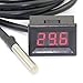 Produktbild DEOK -55-125  LED Thermometer Digital Innen und Außen Temperaturmessung mit 3m Temperatursensor Kabel (Rot)