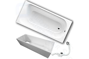 Kaldewei Saniform Plus Stahl Badewanne inkl. Wannenträger und Ablaufgarnitur (160 x 70 cm)