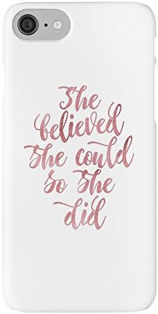 She Believed She Could so she did Pink Text Quote Letter Apple Iphone case plastic cover cute Zoe Youtuber saying case (Iphone 5 &amp; 5s)