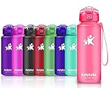 ☛ 100% SEGURO Y MATERIAL SALUDABLE: KollyKolla botella de agua sin bpa fabricado con el plástico TRITAN & Co-Polyester libre de BPA más resistente y más seguro, la tapa de material PP de grado alimenticio. Adecuado para bebidas calientes y frías [-10 ℃ ~ 96 ℃].