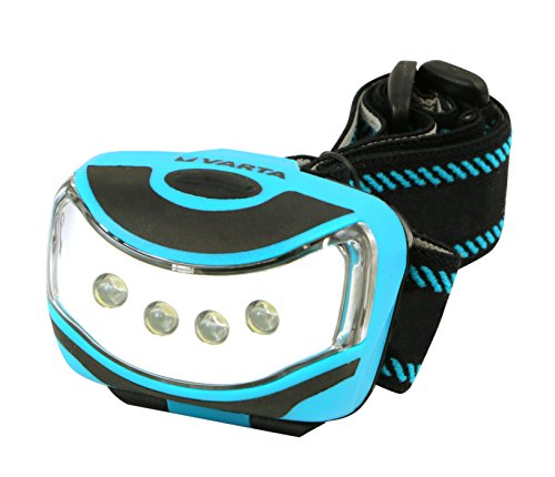 Varta 4x 5mm LED Outdoor Sports Head Light inkl. 3x High Energy AAA Batterien Kopfleuchte Taschenlampe Flashlight Stirnlampe robustes (Falltest 2 m) und spritzwassergeschütztes (IPX4) Gehäuse - 3