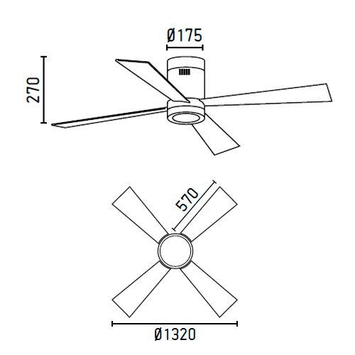 Faro Barcelona Timor 33372 – Fan mit Licht (Glühbirne enthalten) LED 12 W, stahl Motor, Fledermäuse, MDF und PC Weiß Opal, Weiß - 5