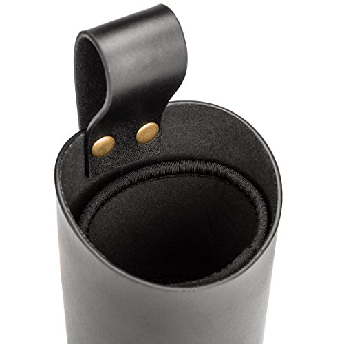 Levivo Lederholster für Flaschen und Dosen, ohne Nieten, bis ca. 0,5 Liter, Schwarz - 6