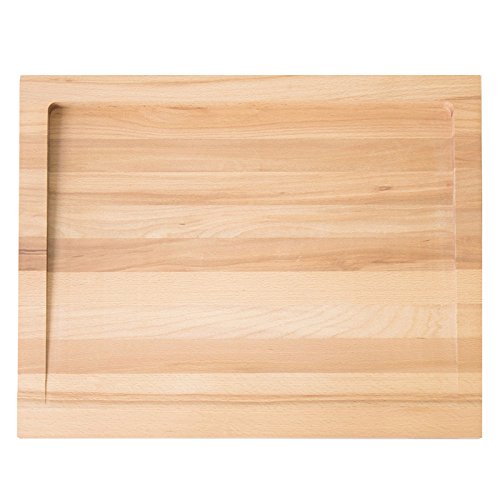 NATUREHOME Schneidebrett Holz groß ca. 50×40 cm massiv mit Saftrille zweiseitig verwendbar Tranchierbrett Küchenbrett - 6