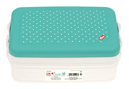 prymlove Polka Dot Deckel Click Box, Kunststoff, türkis, 23 x 15 x 9 cm