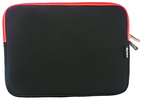 Emartbuy® Schwarz / Rot Wasserdicht Neopren weicher Reißverschluss Kasten Sleeve Mit Rot Interieur und zip geeignet für Acer Switch Alpha 12 Detachable PC ( 11.6 – 12.5 Zoll Tablet Chromebook Laptop ) - 2