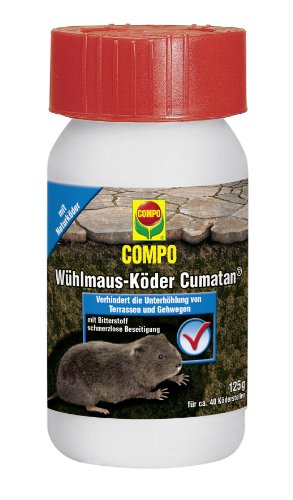 COMPO Wühlmausköder Cumatan®, Schädlingsbekämpfung gegen Wühlmäuse, 125 g
