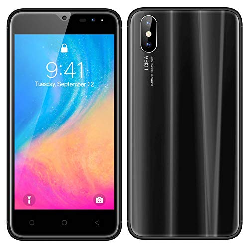 Móviles y Smartphones Libres,HyRich® Android GO Teléfono Móvil Libre (MTK6572, 5.0 Pantalla HD LCD, 1GB RAM+4GB ROM, 5.0MP Cámaras, Huella Dactilar, Dual SIM) (i8 Negro#)
