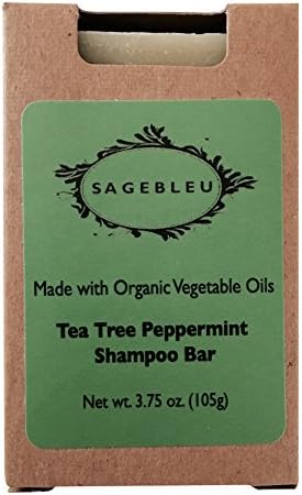 Sagebleu Shampoo Bar, Made with Organic Vegetable Oil (Tea Tree Oil Peppermint) by Sagebleu