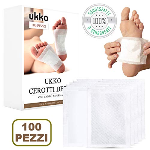 CEROTTI DETOX - CEROTTI DETOX PIEDI - CEROTTI DETOX CORPO - Confezione da 100 pezzi - Bambù e Turmalina Nera per una completa disintossicazione del corpo - Vitalizzanti e Purificanti