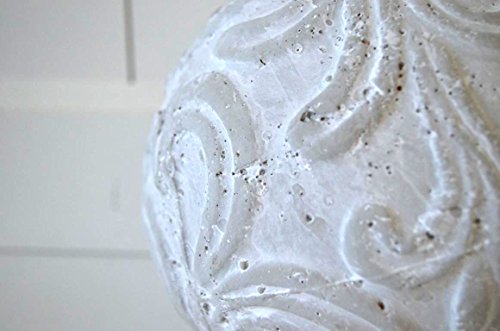 Kugel Keramik Dekokugel ca. 15cm Durchmesser grau weiß shabby Ornament Deko rustikal Garten - 3
