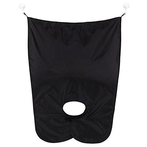 Bart Schürze Rasur Zubehör Molain Beard Catcher mit eine Tasche praktisch für Enthaarung Tragbar sehr leichtgewicht Sauber bleiben (Schwarz) - 6