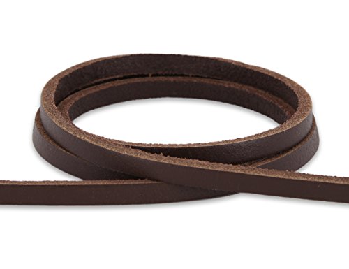 AURORIS - Lederband flach 5x3 mm aus Rindsleder Länge: 5m, Farbe: braun