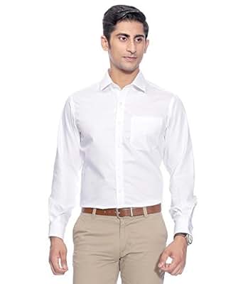 SWISSCOTT Men's White 100% Cotton Slim Fit Formal Shirts ...