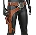 Produktbild Mesky Cosplay Gürtel mit Pistolenholster aus PU Leder Braun Deluxe Beinholster Kostüm Zubehör Verstellbar Gürtelholster aus Star War für Karneval und Fasching