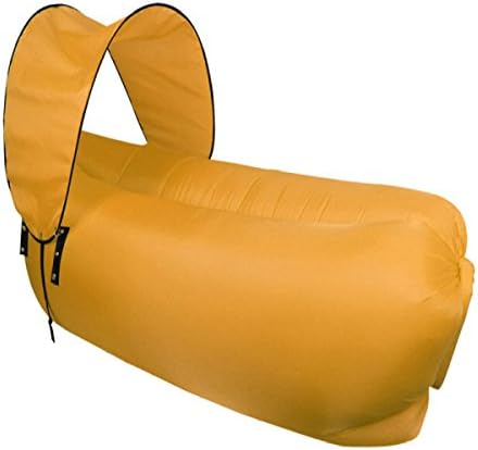 LQQAZY Outdoor Travel Lazy Inflatable Sofa Bed Awning Type Collapsible Polyester Air Sleeping Bag,E