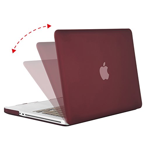 MOSISO Ultra Slim Plastik Hartschale Schutzhülle Hülle Snap Case für MacBook Pro 13 Zoll mit CD-ROM Drive (A1278), Marsala Rot - 2