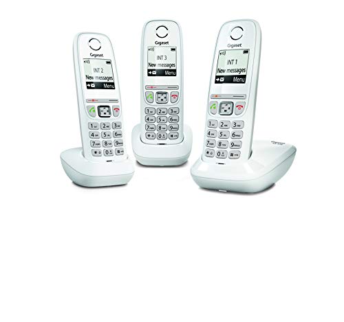 Gigaset AS470 Trio - Téléphone fixe sans fil - 3 combinés - Blanc Gigaset AS470 Trio - Téléphone fixe sans fil - 3 combinés - Blanc