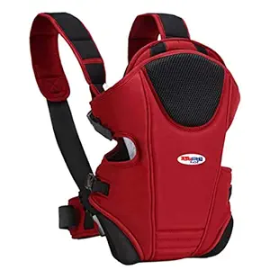 Chinmay Kids Baby Carrier Bag in 3-in-1 Ergonomic Adjustable Sling Kangaroo Design with Carrying Basket for Front & Back Use for Infant Child and Mother Travel - 0 to 2 Year (Red)